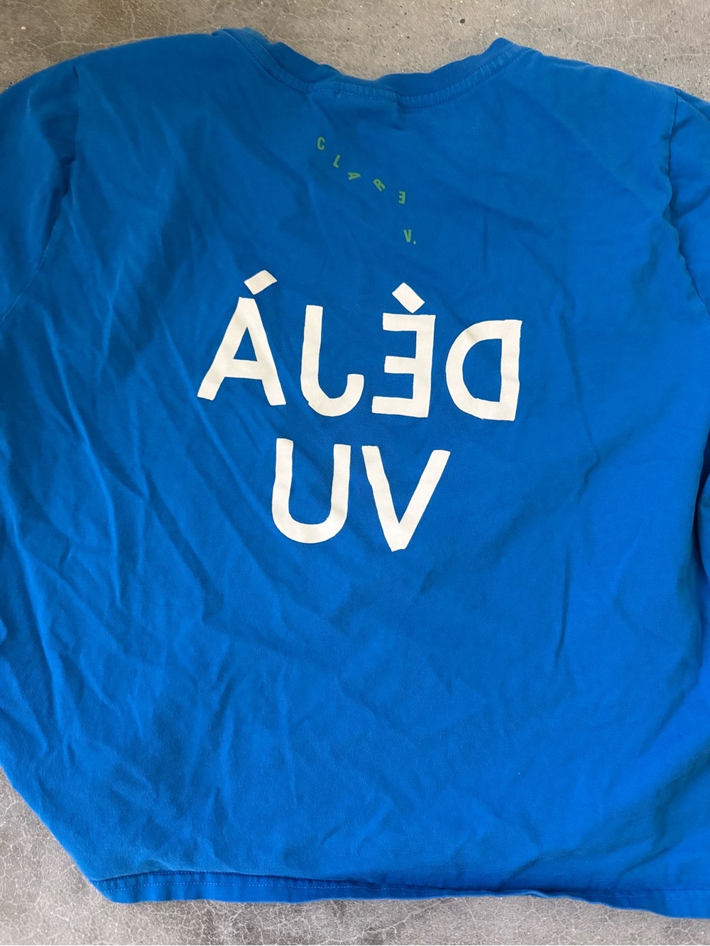 Clare V Blue Déjà Vu Graphic Tee large - Picture 2 of 4